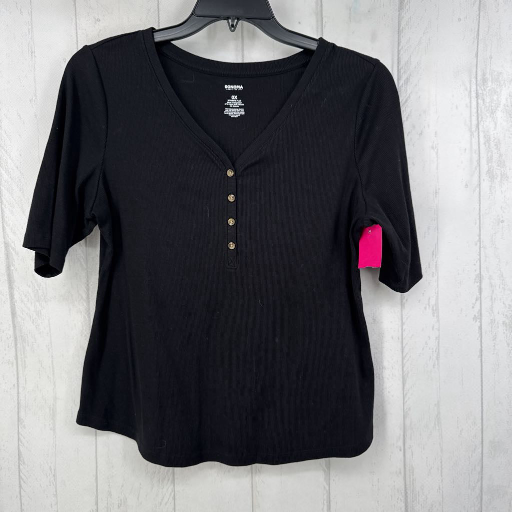 OX rib knit s/s henley