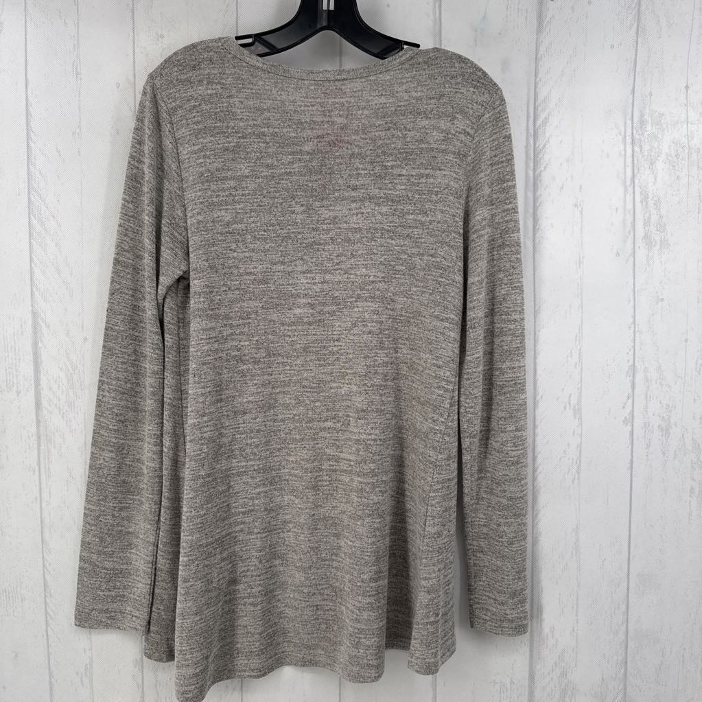 S marled embelished 3/4 slv top