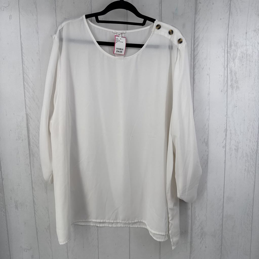 3 tab slv scoop neck top
