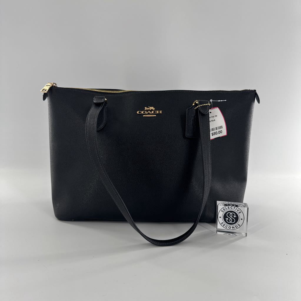 pebbled top zip tote