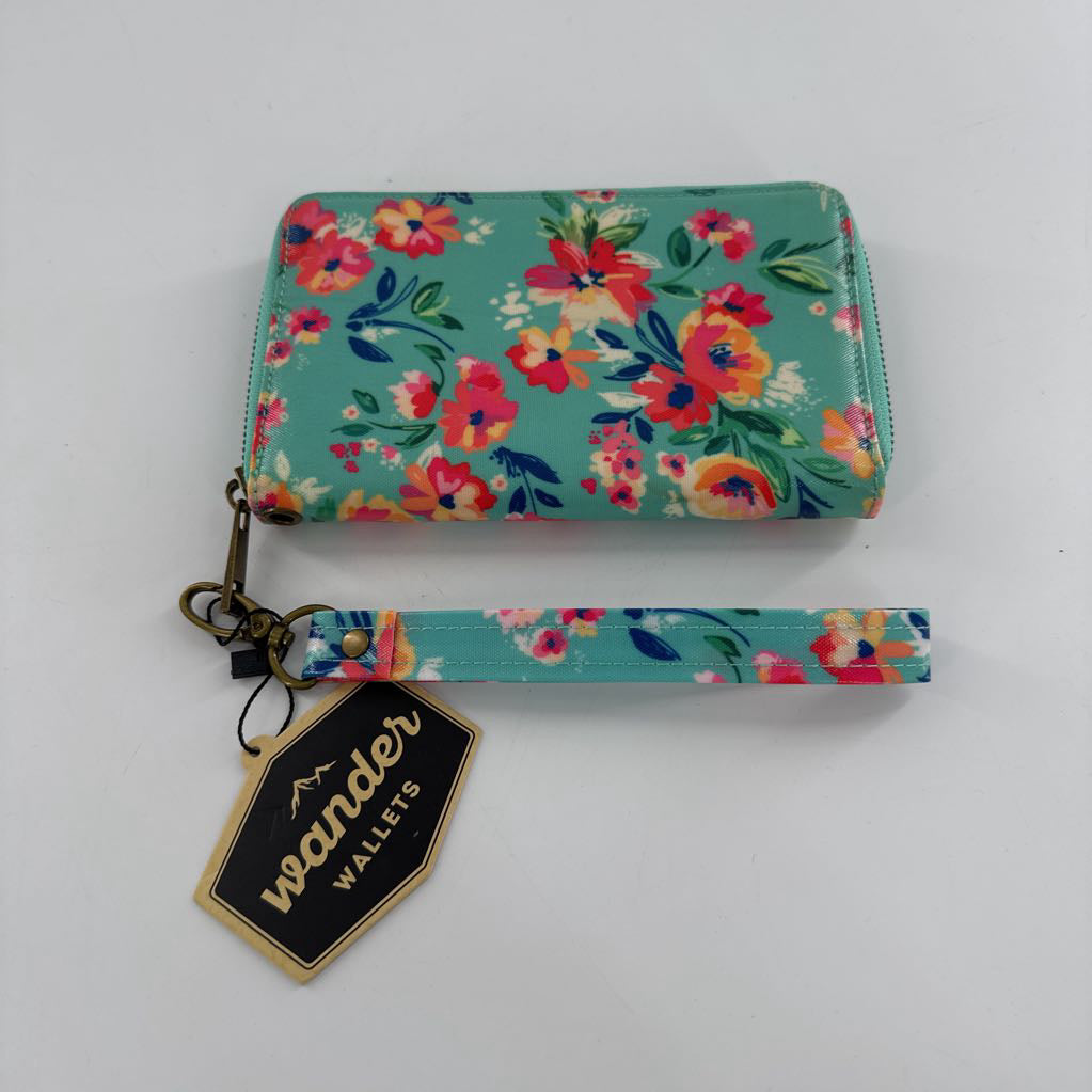 floral zip around wallet/wristlet