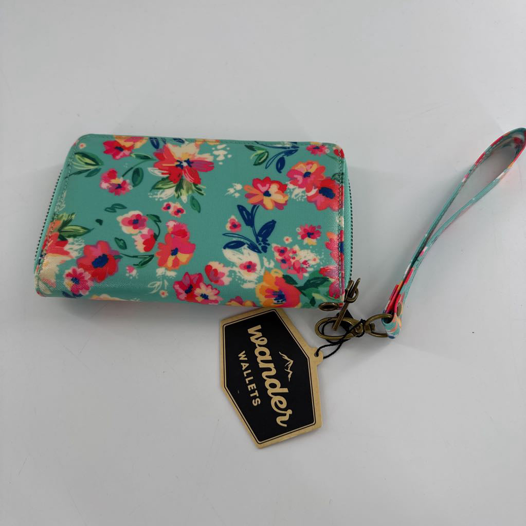 floral zip around wallet/wristlet