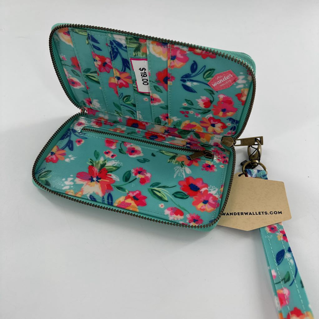 floral zip around wallet/wristlet