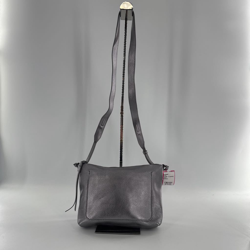 metallic crossbody w/ slip pockets