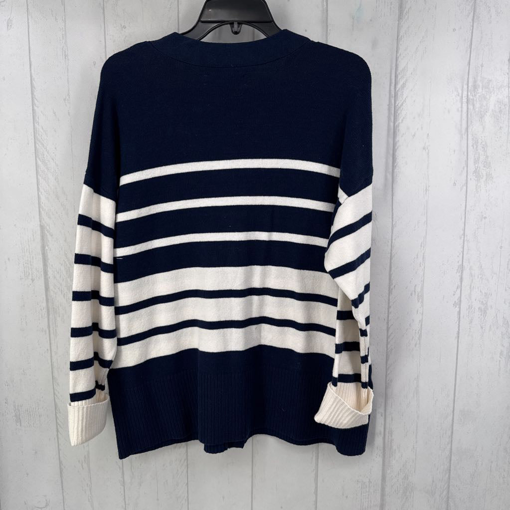 R65 L striped button down cardi