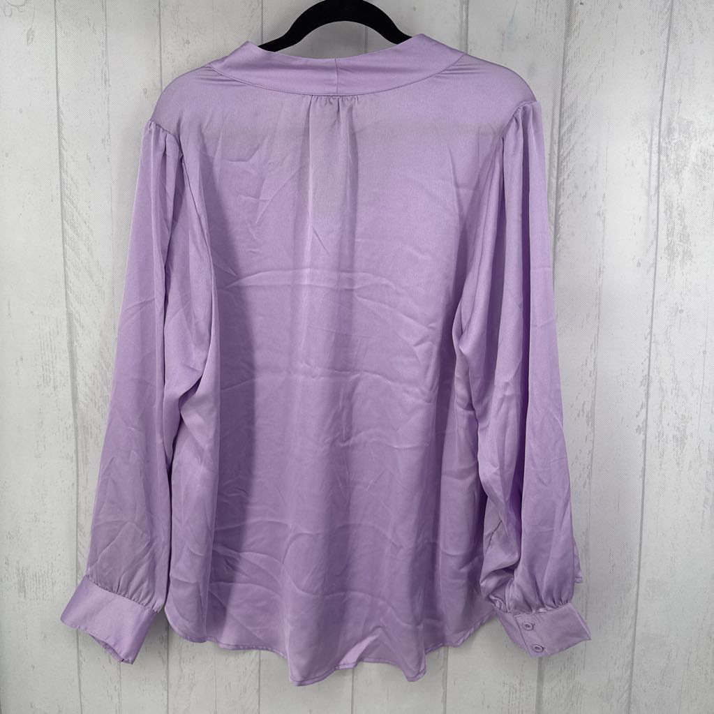 2x l/s satin bow tie blouse
