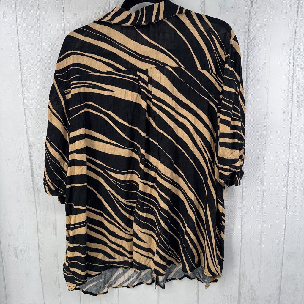 3x s/s stripe button shirt