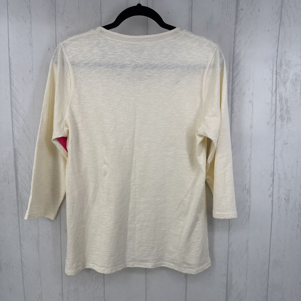 L scoop neck 3/4 slv top