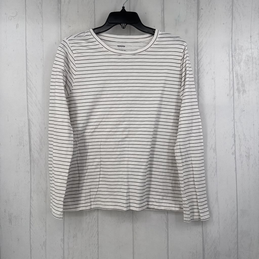 L striped crewneck l/s tee