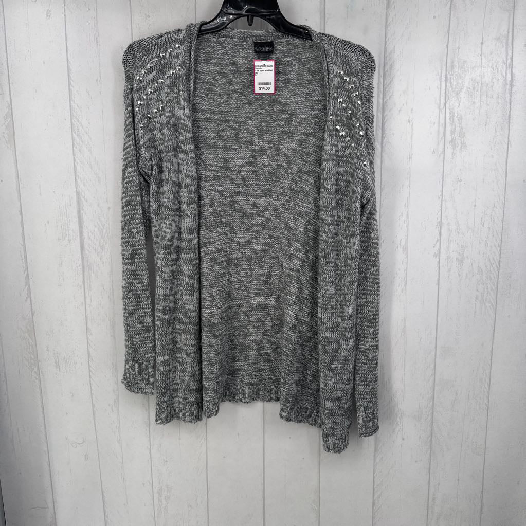 S l/s open studded cardigan