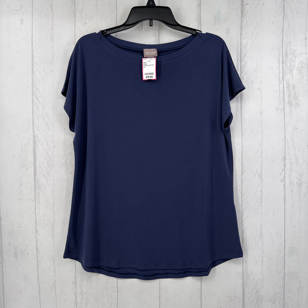 L bateau neck s/s top