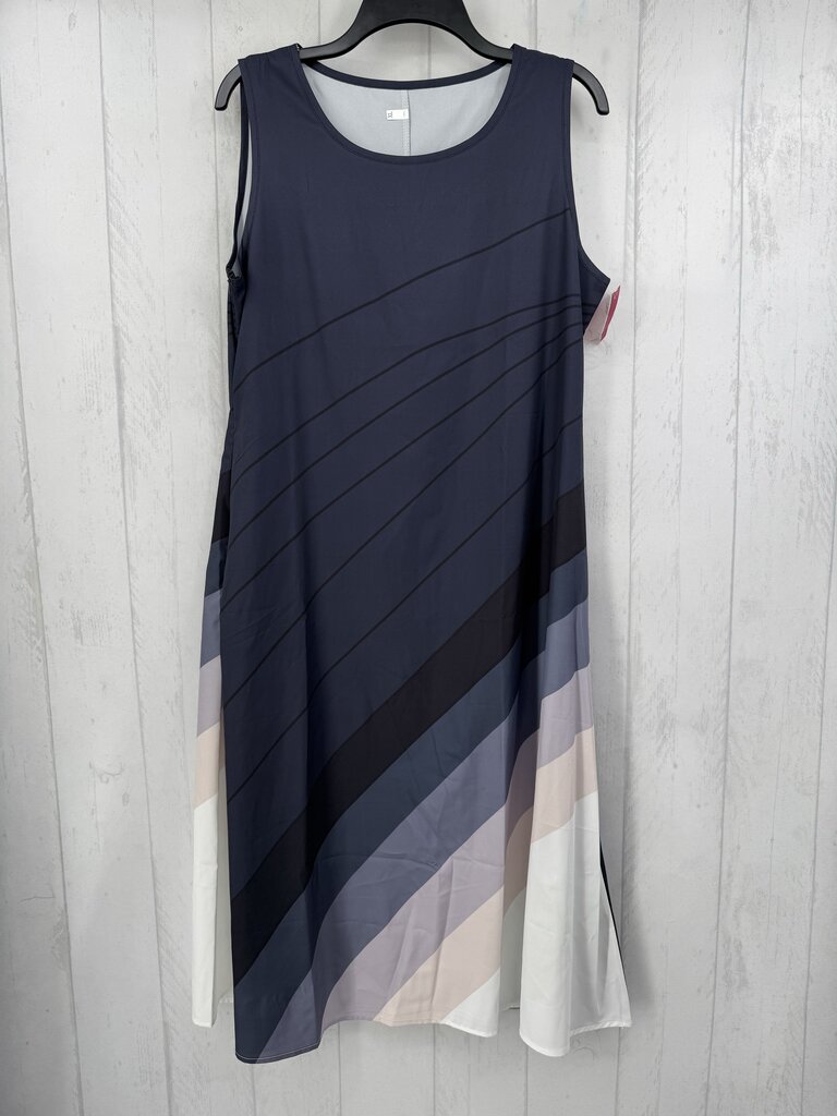 XL striped slvls dress