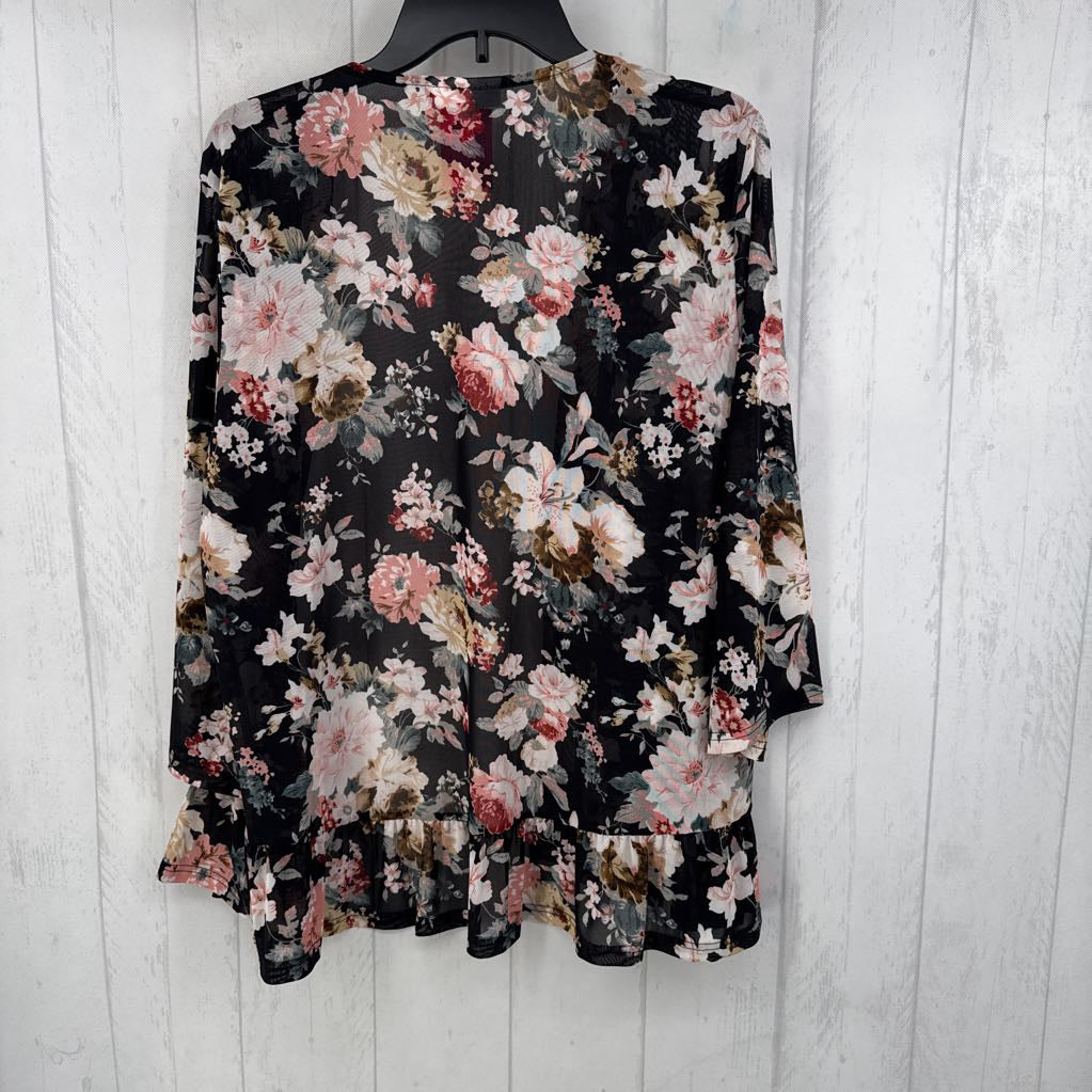 L flo print mesh cardi