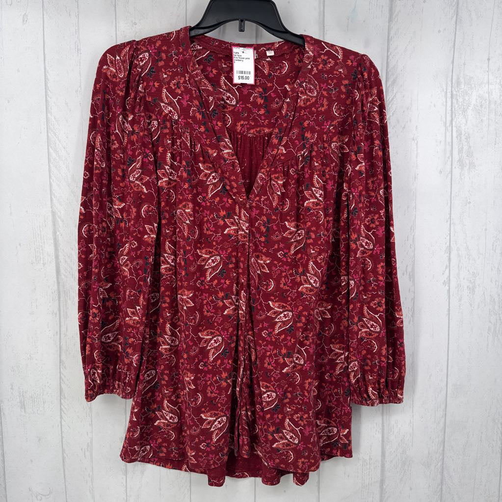 8 l/s flower print button shirt