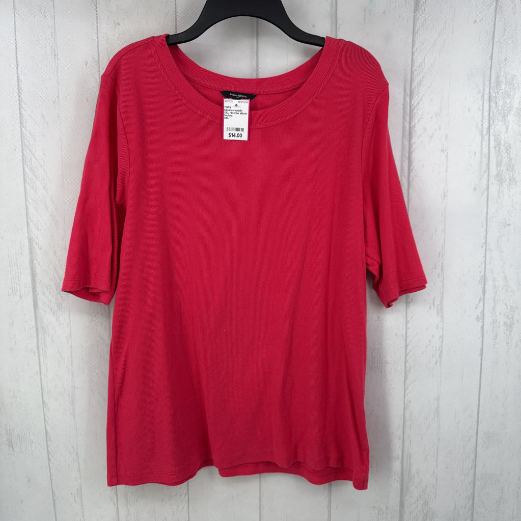 XXL rib kniw elbow slv top