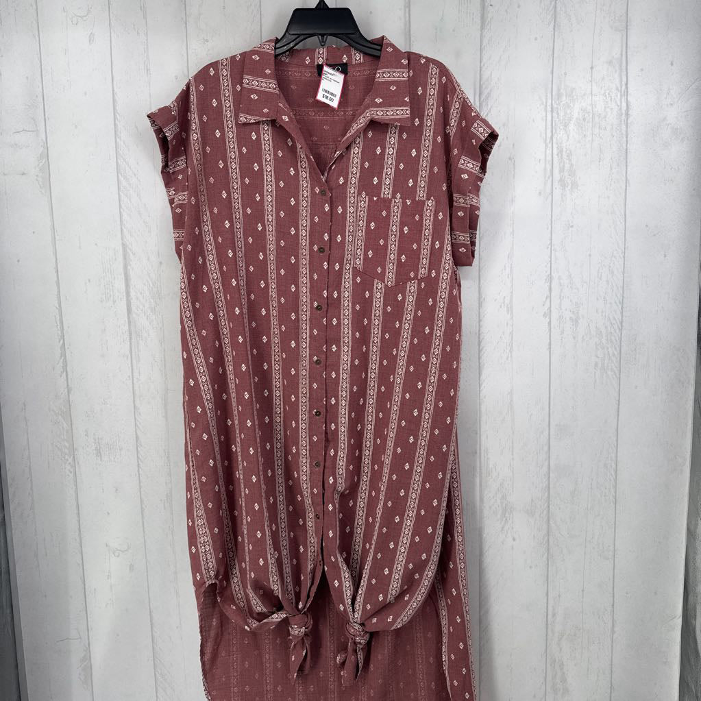 M cuff s/s button shirt dress