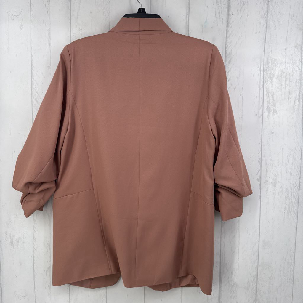 1xl ruched slv open blazer