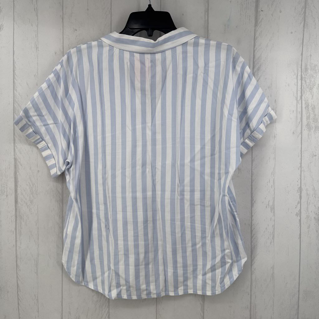 M s/s stripe button shirt