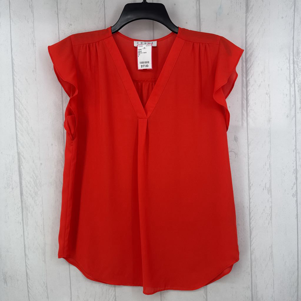 R59 S v-neck flutter slv top