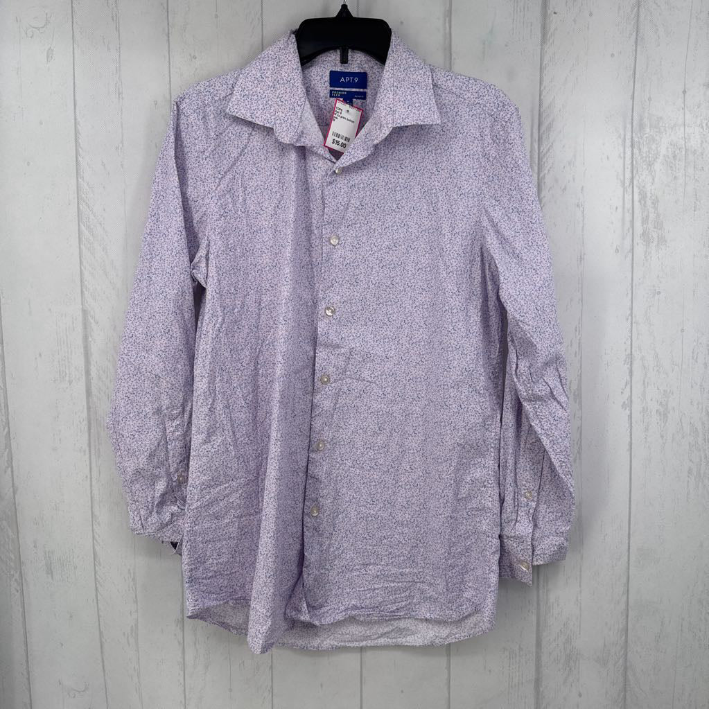 M l/s print button shirt