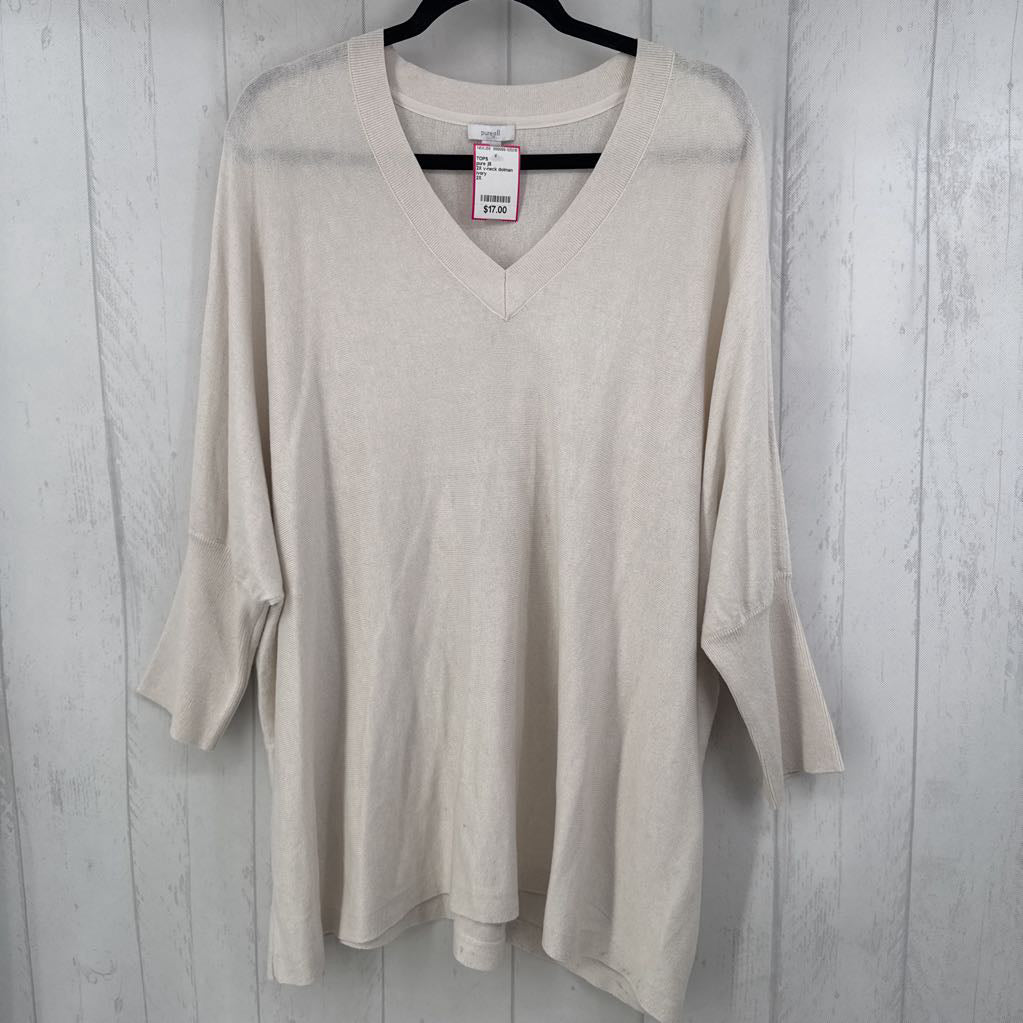 2X v-neck dolman slv top
