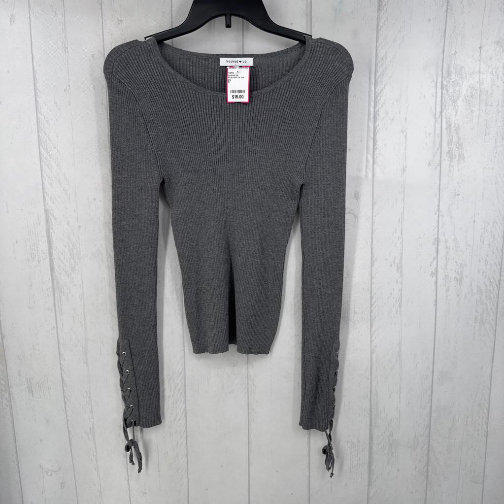 M rib knit l/s top