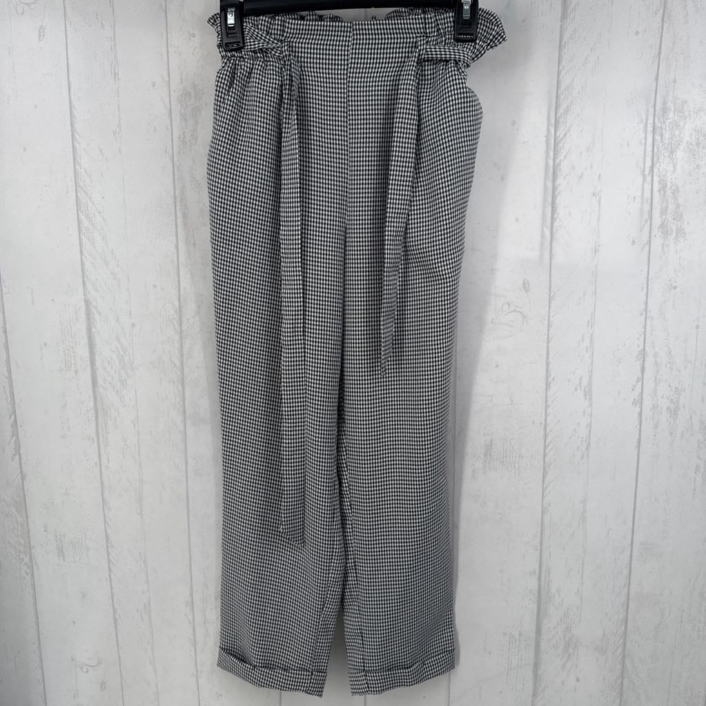 S plaid belted pant