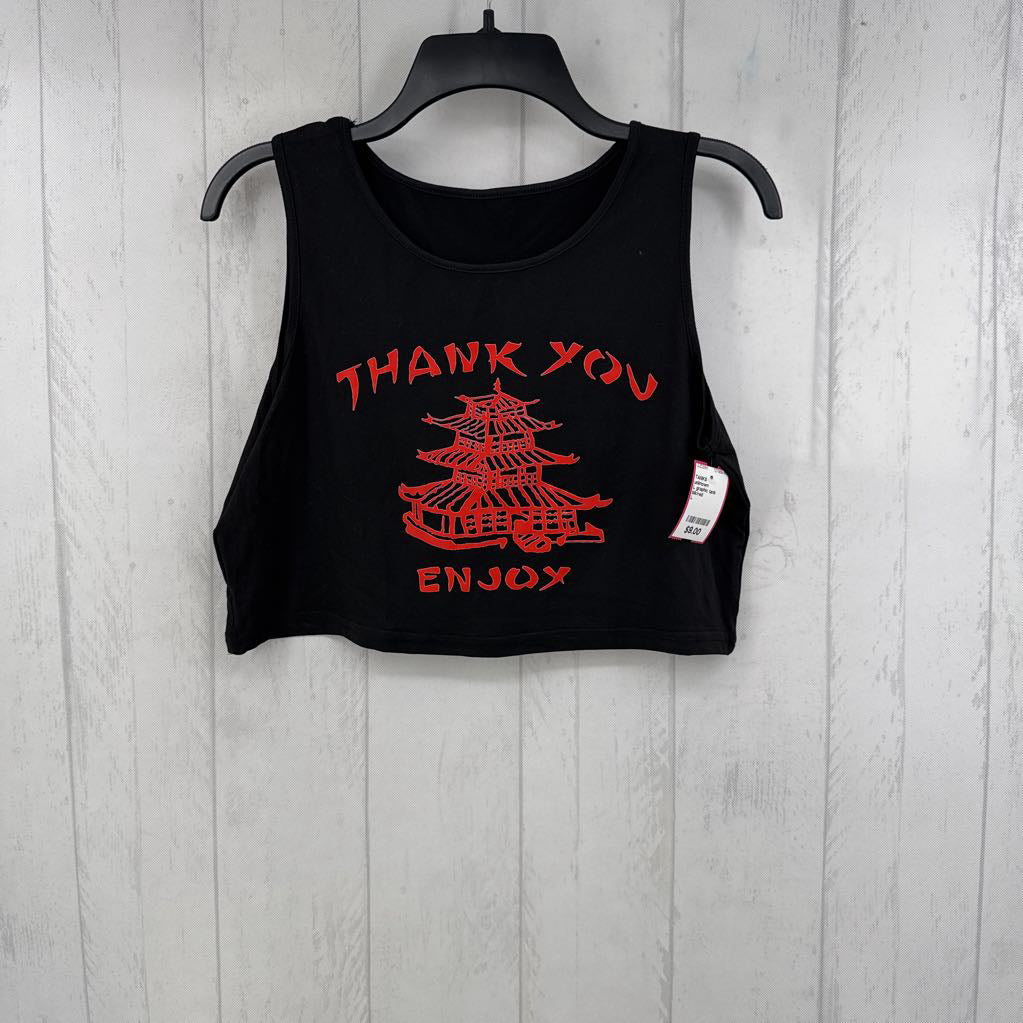 L graphic tank (thank you,enjoy)