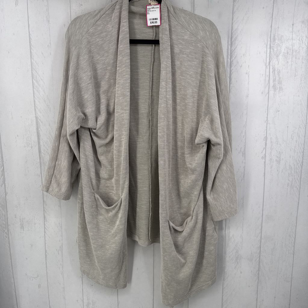 O/S rib knit l/s cardi