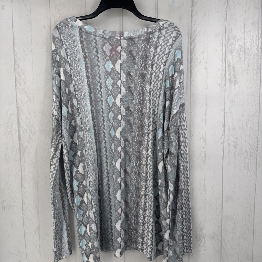 L l/s snake skin print tunic