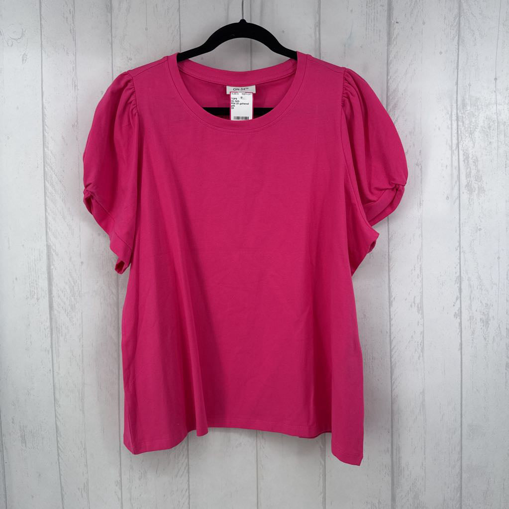 R34 2X gathered s/s tee