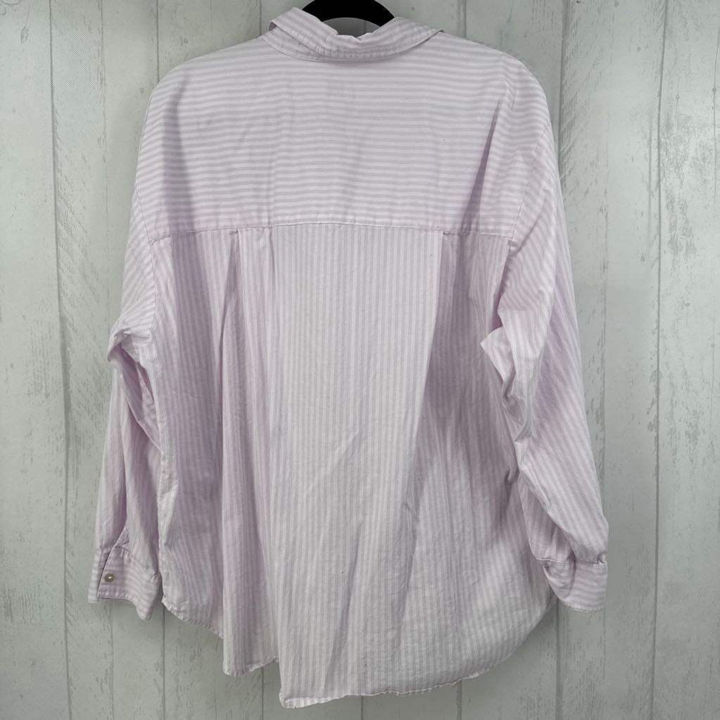 XXL striped button down l/s top