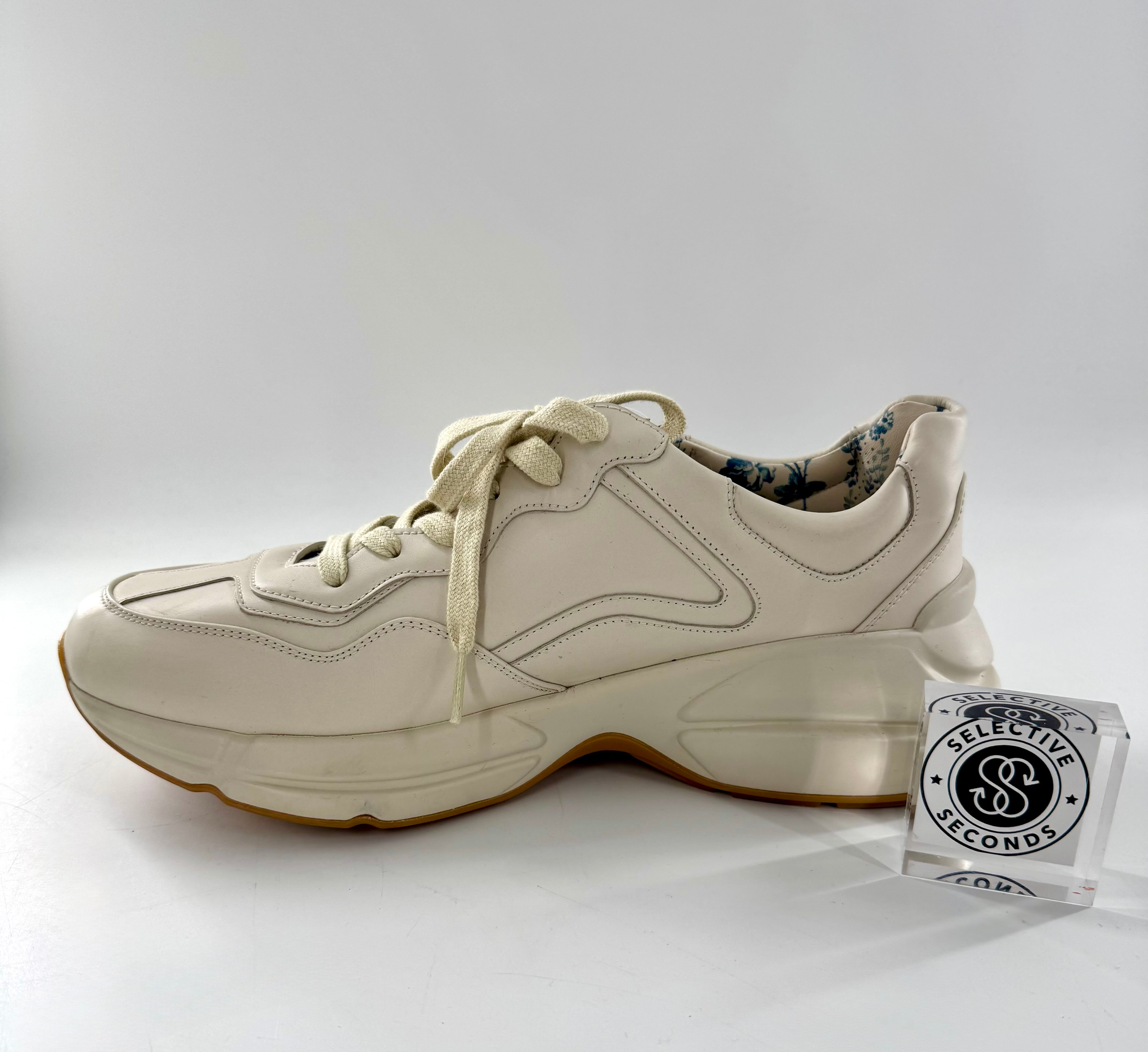 Gucci Rhyton Leather Glitter Accents Sneakers size 11