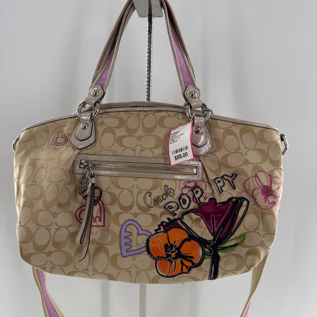 signature logo poppy handbag