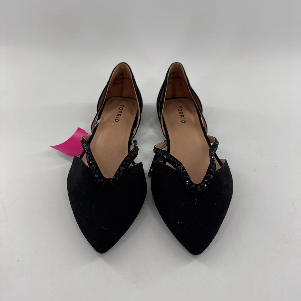 R45 9 rhinestone slip-on flats