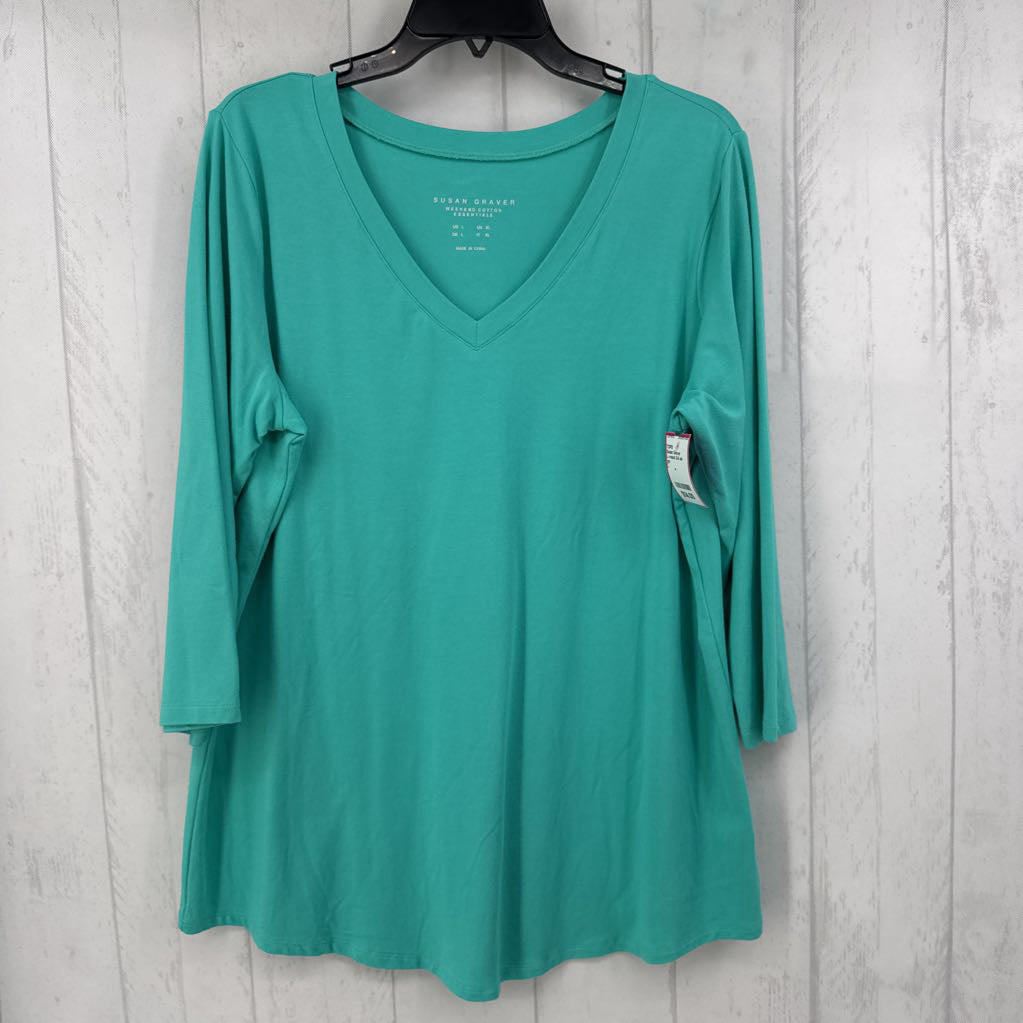 L v-neck 3/4 slv top