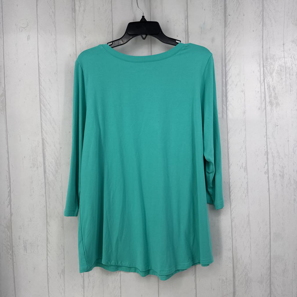L v-neck 3/4 slv top