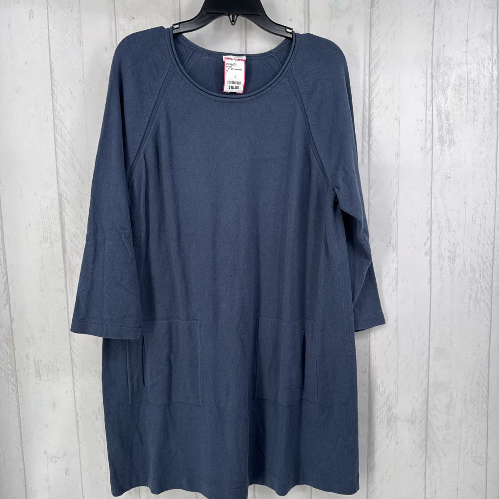 L 3/4 slv sweater dress