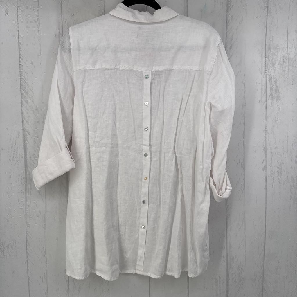 1x 100% linen elbow slv top