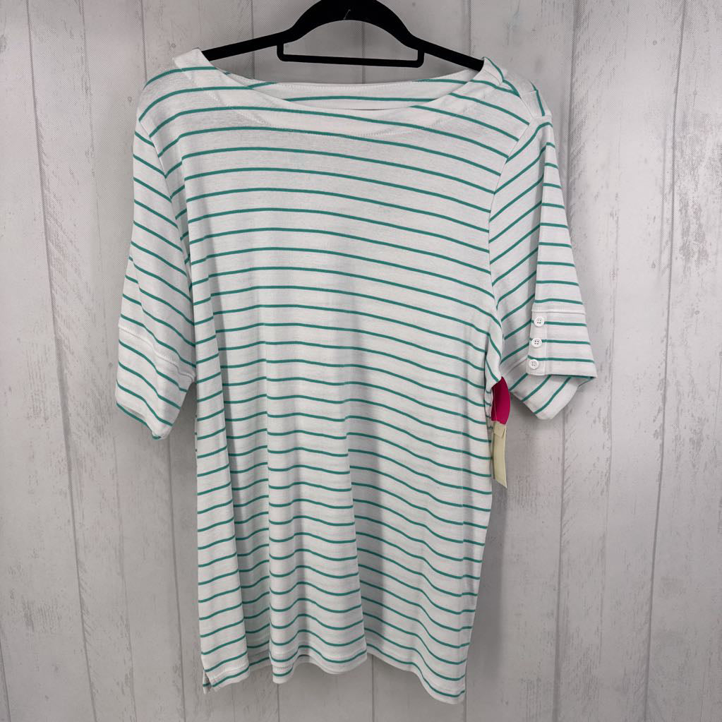 2X striped bateau neck s/s tee