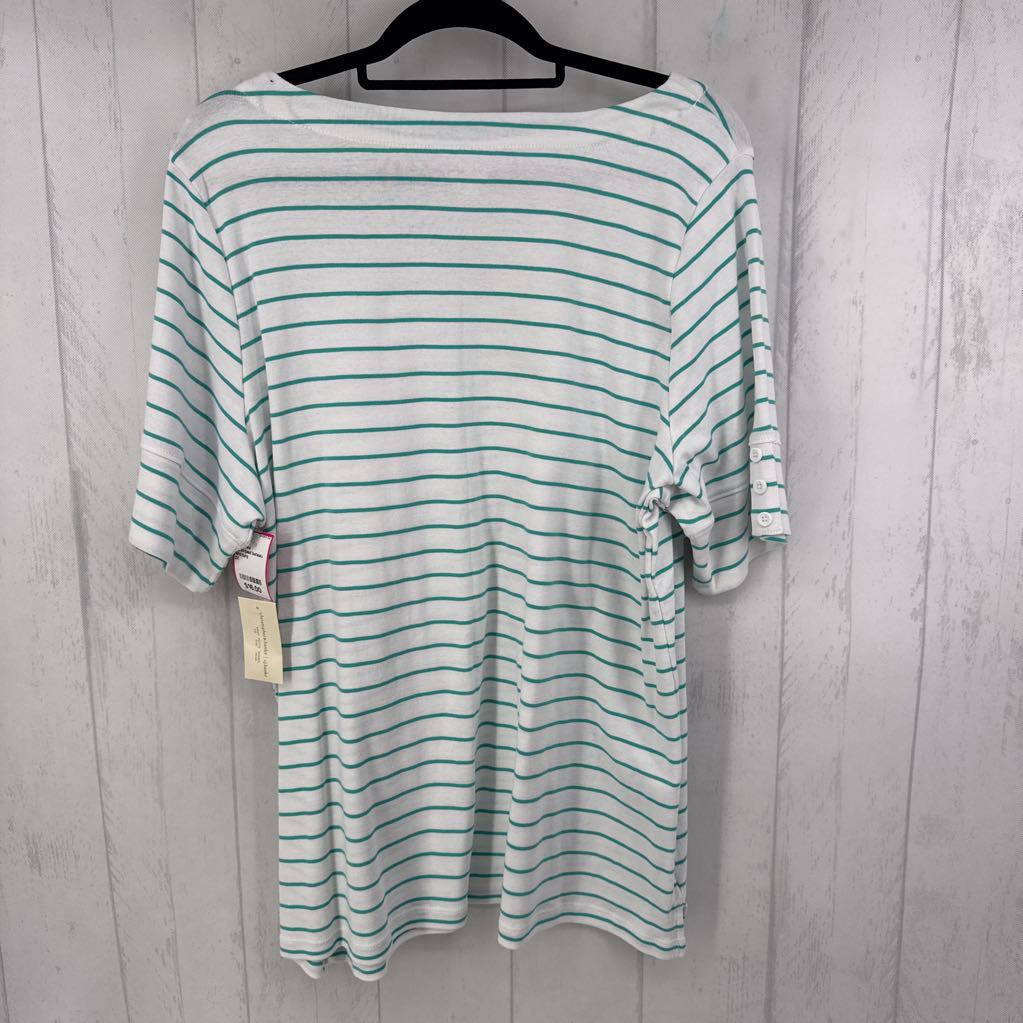 2X striped bateau neck s/s tee