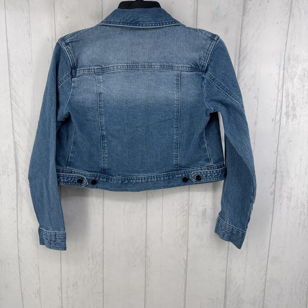 XS button l/s crop jean jacket