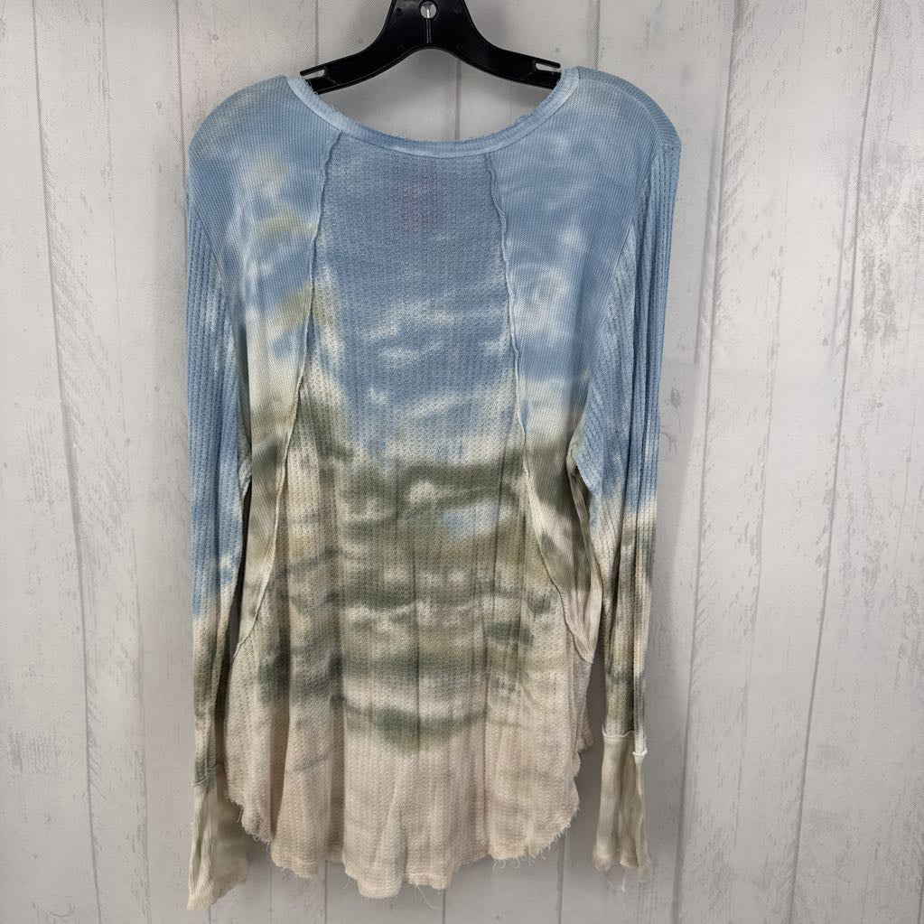 XL waffle knit v-neck l/s top