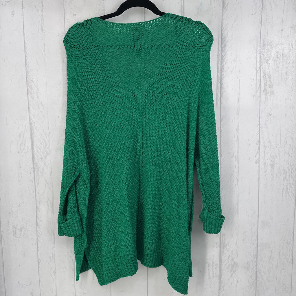 M/L scoop neck crochet sweater