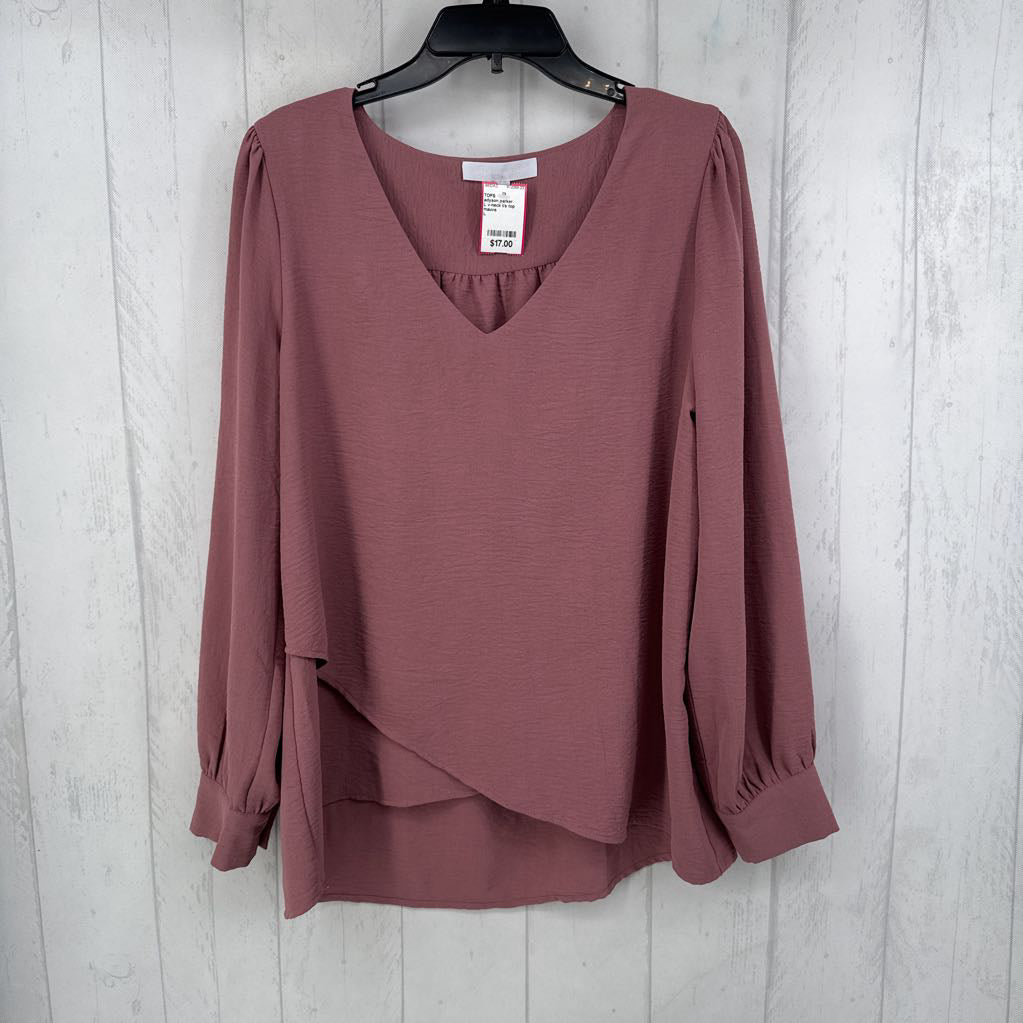 L v-neck l/s top