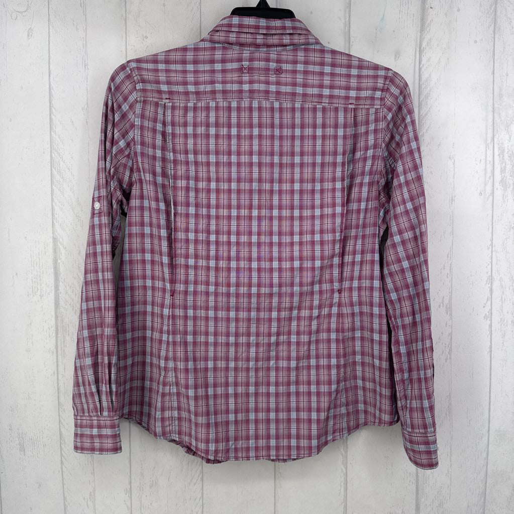 M plaid button down l/s top