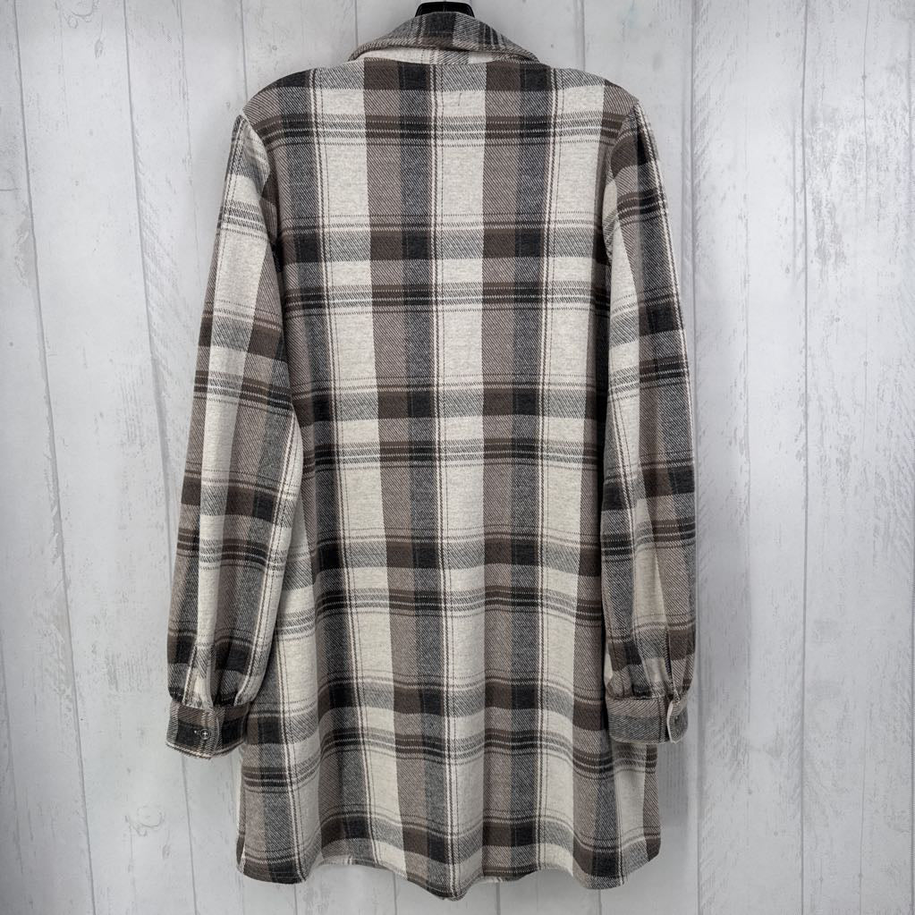 L plaid long shacket