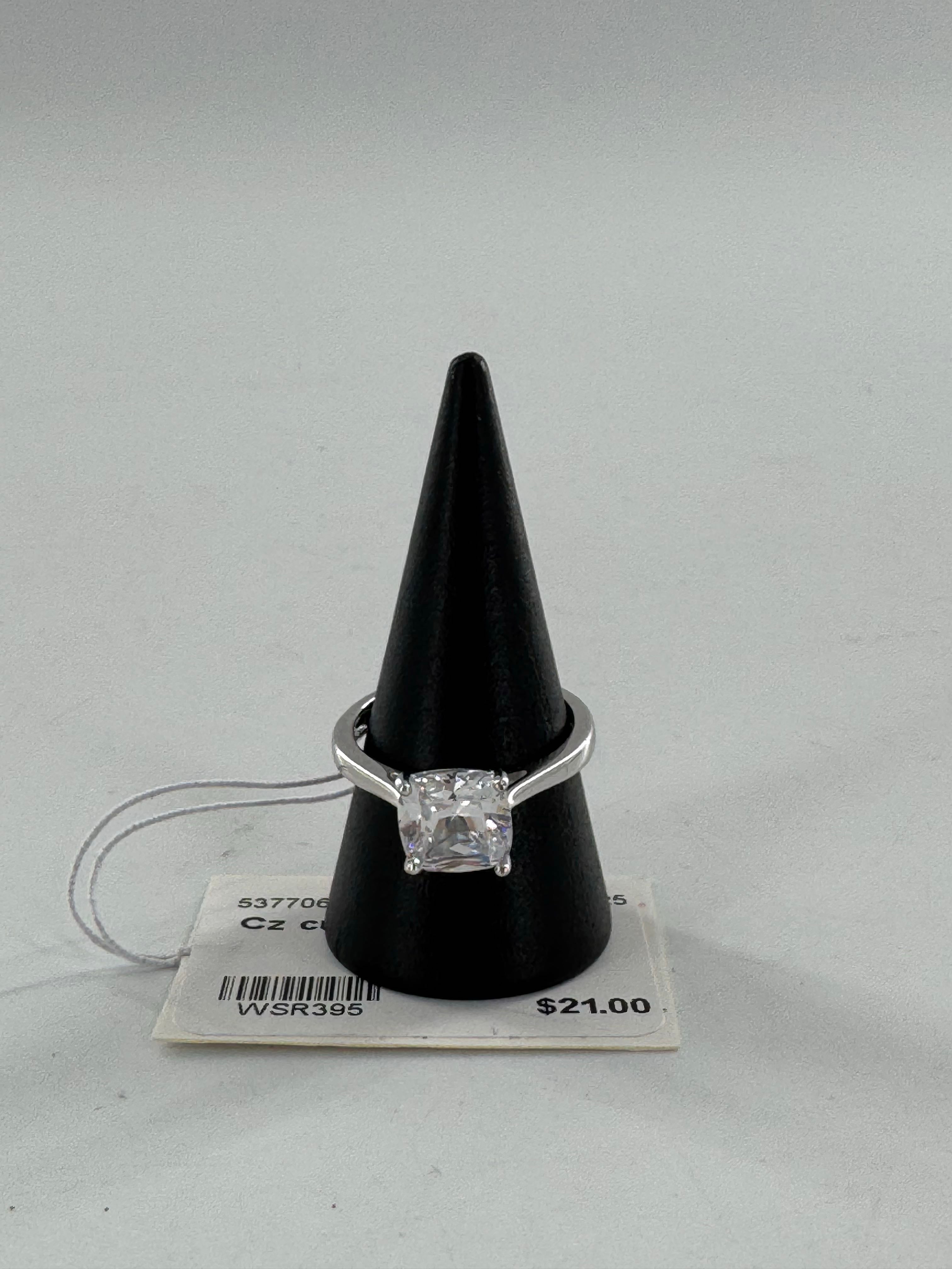Cz cushion cut ring