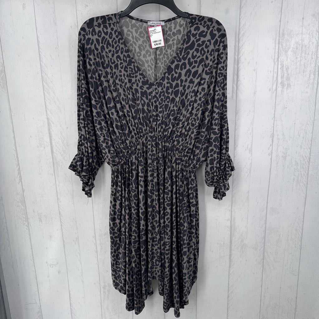 XL s/s animal print v-neck dress