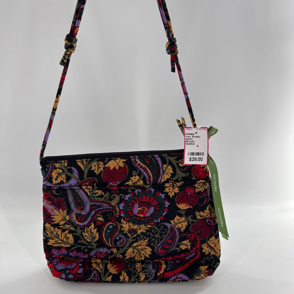 quilted paisley/flower shoulder bag